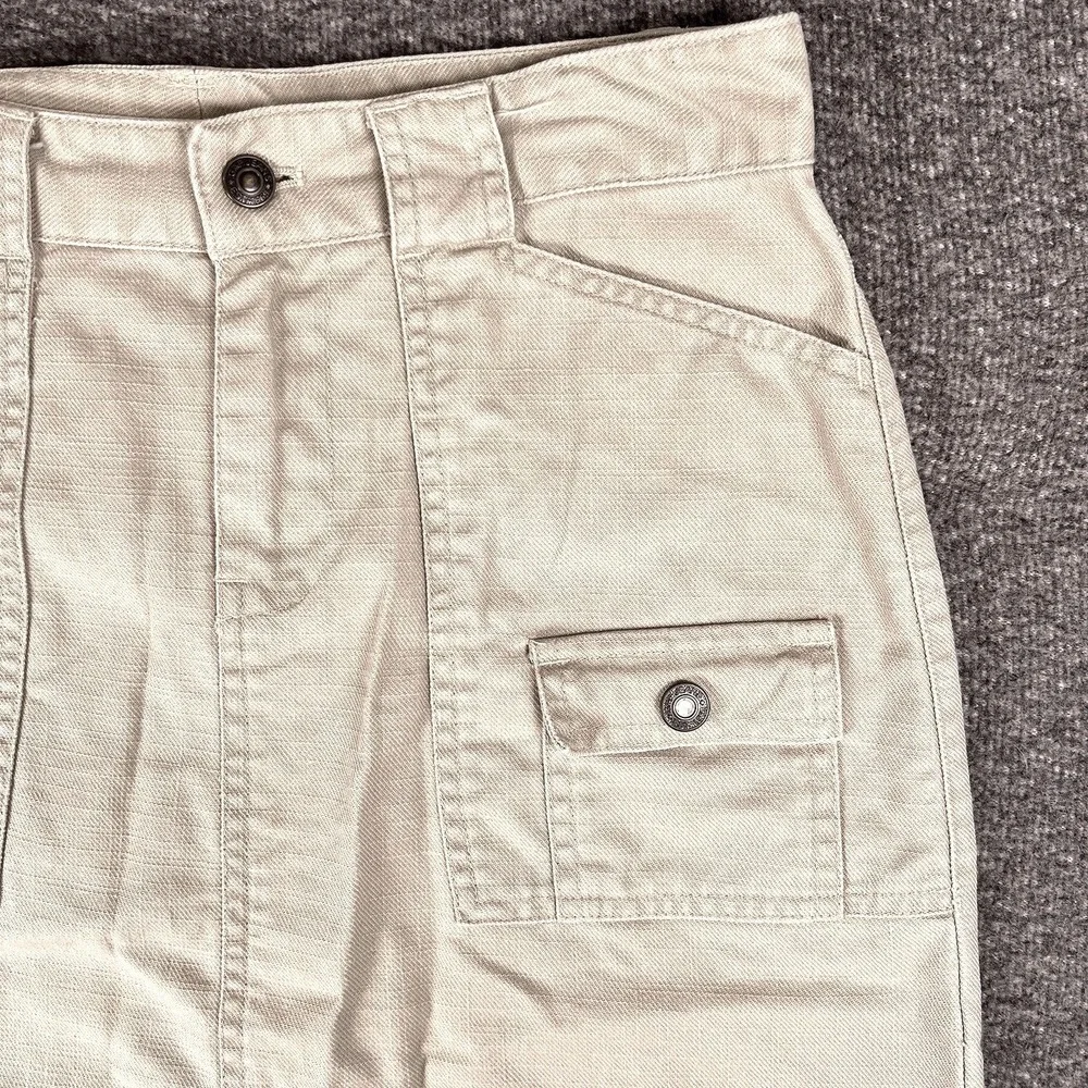 Vintage‎ Y2k GAP Skirts Womens 2 Beige A-Line Khakis Cargo Slitted Denim 28x25.5
